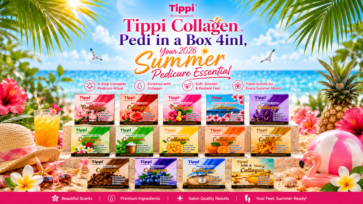 Tippi Collagen Pedi in a Box 4 in 1 Pedicure Tutorial